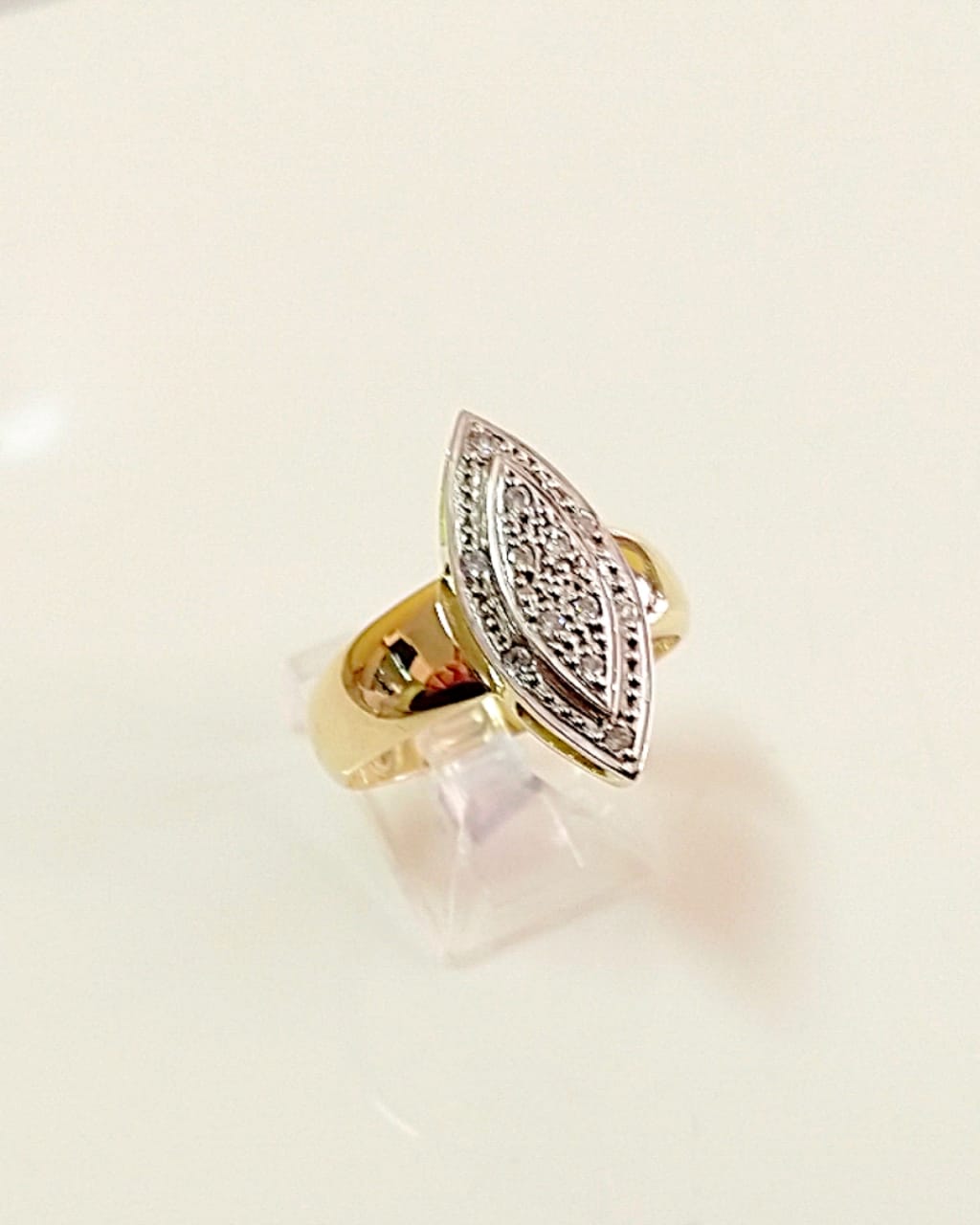 ANEL MARQUISE EM OURO 18K 750 AG 110