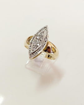 ANEL MARQUISE EM OURO 18K 750 AG 110