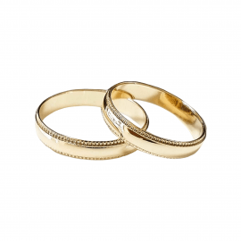 Aliança de casamento em ouro 18K 750 Rendeira.